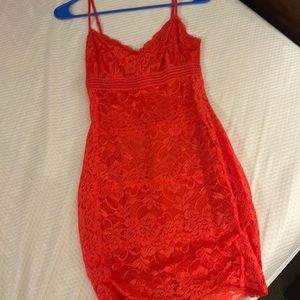 HOT red Lacey form fitting GUESS dress